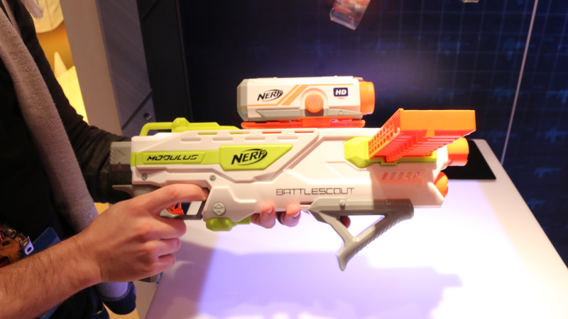 How about a Nerf gun with a modular 720p action cam attachment?